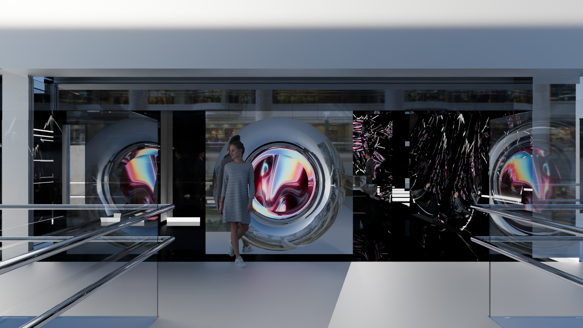 Front facade preview of the null²ⁿ theater at Yokohama Landmark Tower