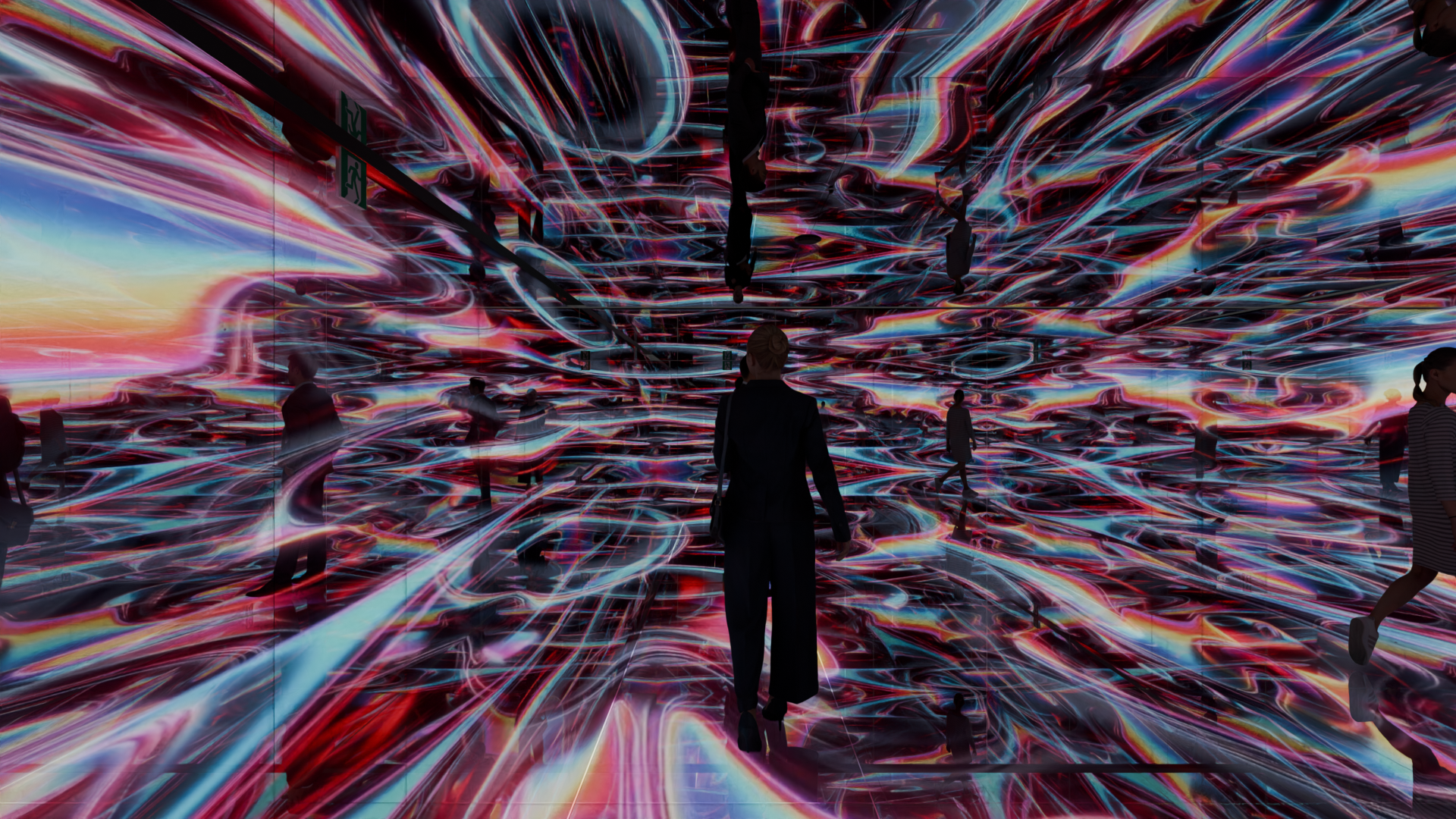 Panoramic reflective theater room concept for the null²ⁿ experience