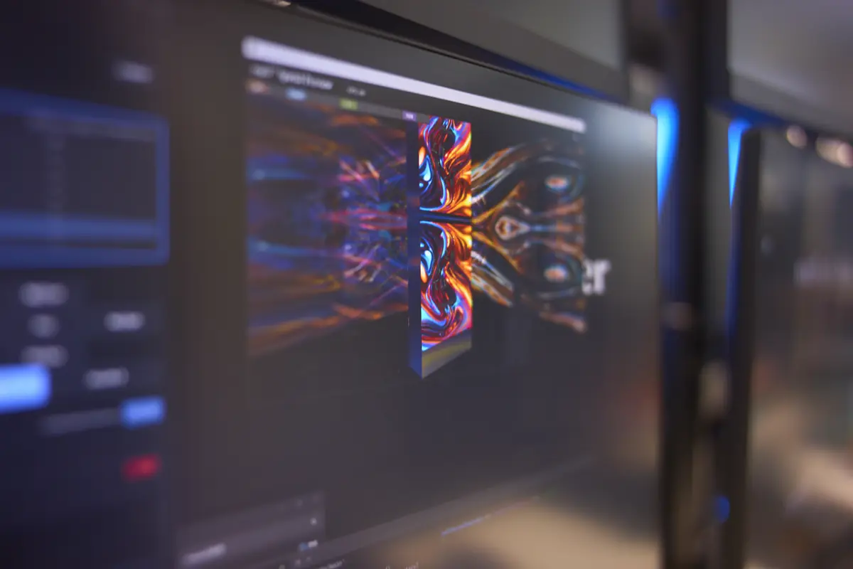 The edge of an LED wall